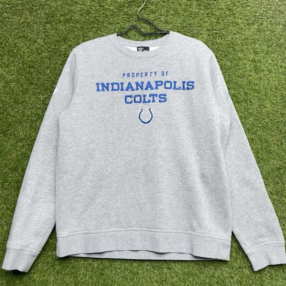 Indianapolis Colts Nike Sweatshirt Mens Large Crewneck Spellout Sportswear